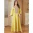 Elegant Floral Sequin Embroidered Long Sleeve Dress - Traditional Middle Eastern Style, Polyester Lined, All-Season Wear