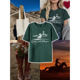 [Inspirational T-Shirt] Comfortable Polyester Women's Inspirational Christian T-Shirt | 