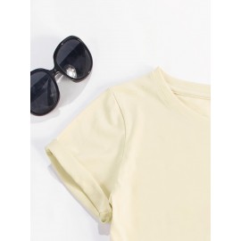 Don't let pigeons teach Graphic Print T-shirt, Short Sleeve Crew Neck Casual Top for Summer & Spring, Women's Clothing