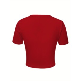 Women's  Y2K Cropped T-Shirt with 